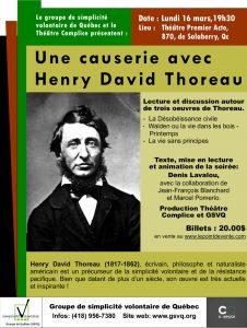 Affiche Causerie avec Henry David Thoreau